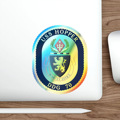 USS Hopper DDG 70 (U.S. Navy) Holographic STICKER Die-Cut Vinyl Decal-The Sticker Space