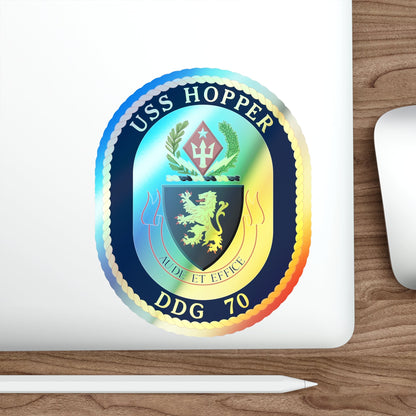 USS Hopper DDG 70 (U.S. Navy) Holographic STICKER Die-Cut Vinyl Decal-The Sticker Space