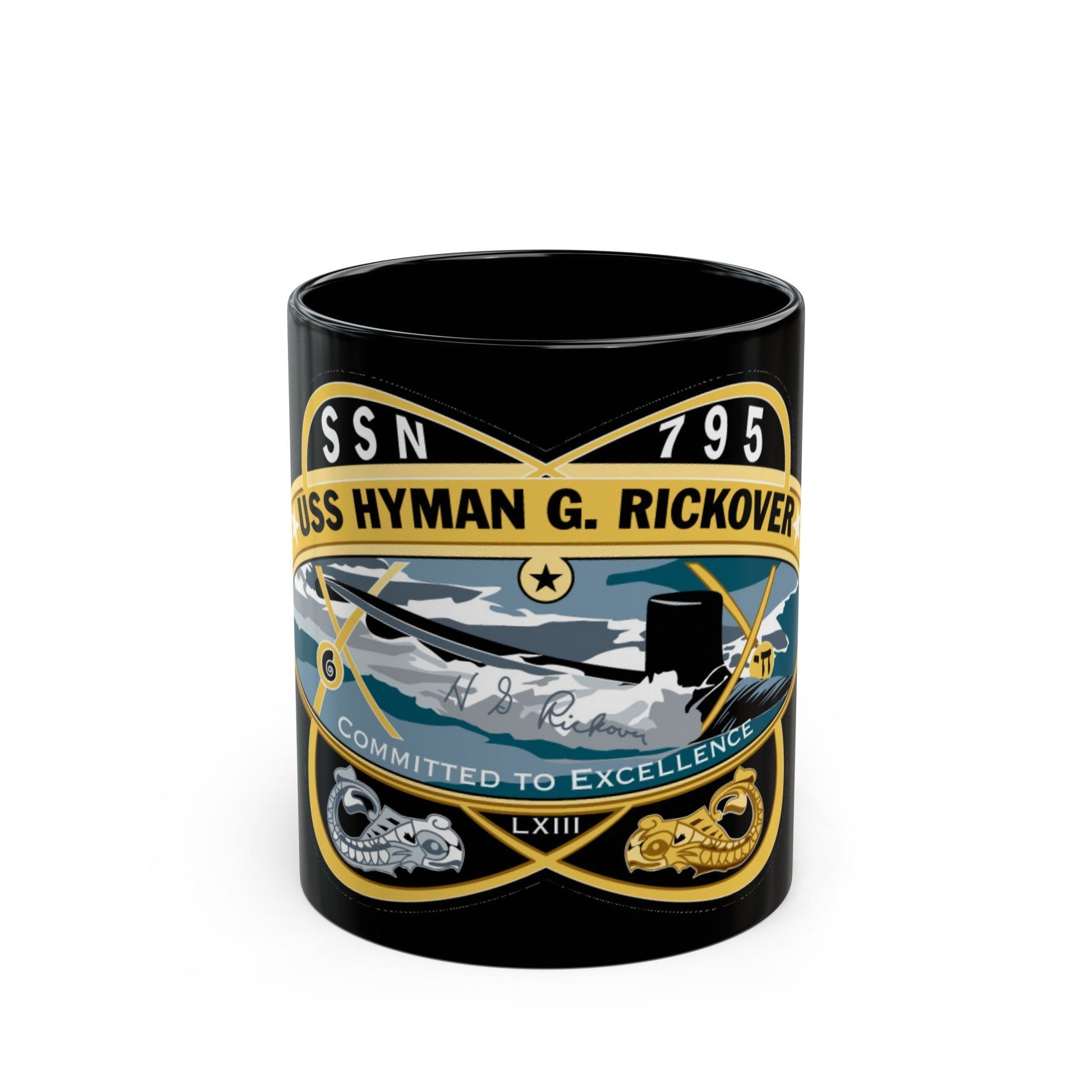 USS Hyman G Rickover SSN 795 (U.S. Navy) Black Coffee Mug-11oz-The Sticker Space