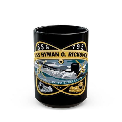 USS Hyman G Rickover SSN 795 (U.S. Navy) Black Coffee Mug-15oz-The Sticker Space