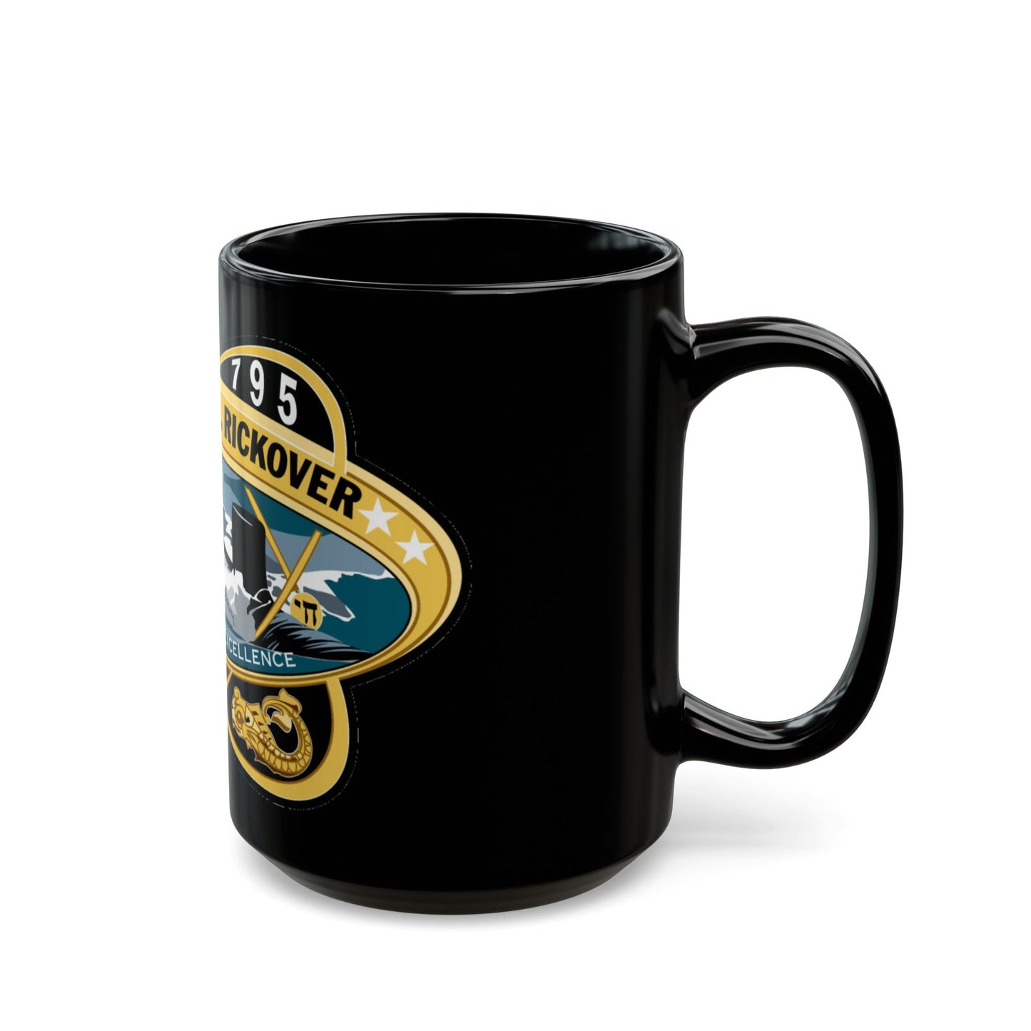 USS Hyman G Rickover SSN 795 (U.S. Navy) Black Coffee Mug-The Sticker Space