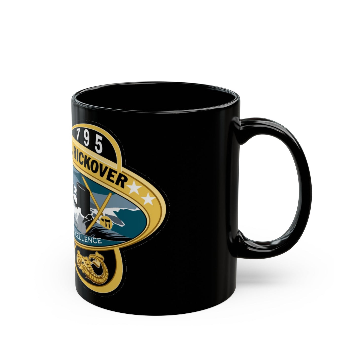 USS Hyman G Rickover SSN 795 (U.S. Navy) Black Coffee Mug-The Sticker Space