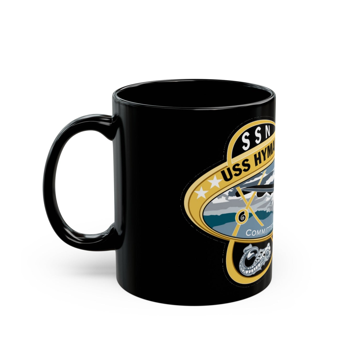 USS Hyman G Rickover SSN 795 (U.S. Navy) Black Coffee Mug-The Sticker Space