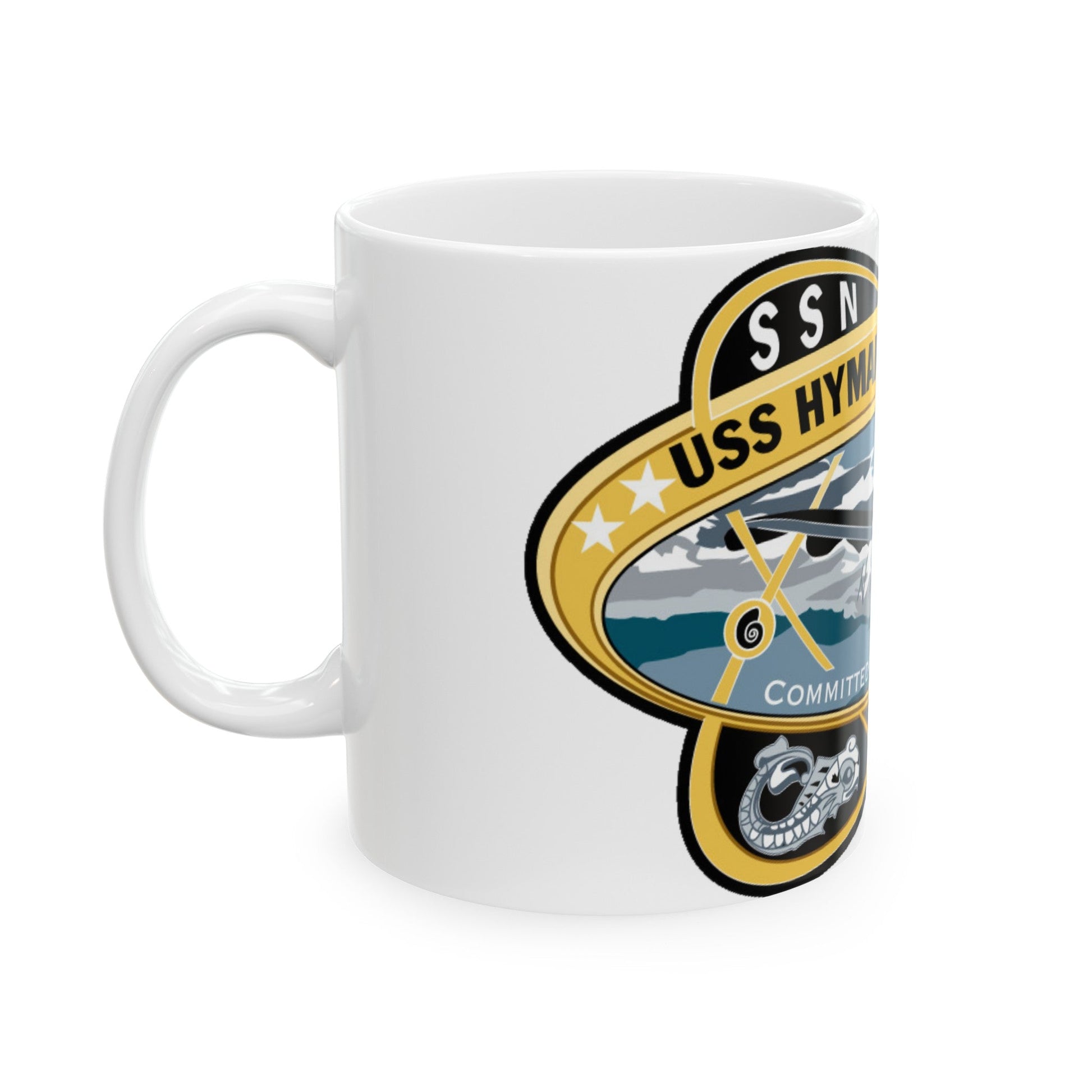 USS Hyman G Rickover SSN 795 (U.S. Navy) White Coffee Mug-The Sticker Space