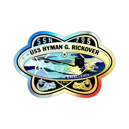 USS Hyman G Rickover SSN 795 (U.S. Navy) Holographic STICKER Die-Cut Vinyl Decal 4 Inch Holographic - The Sticker Space