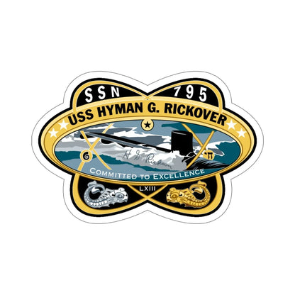 USS Hyman G Rickover SSN 795 (U.S. Navy) STICKER Vinyl Die-Cut Decal 6 Inch - The Sticker Space