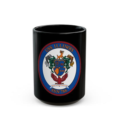 USS Illinois 786 (U.S. Navy) Black Coffee Mug-15oz-The Sticker Space