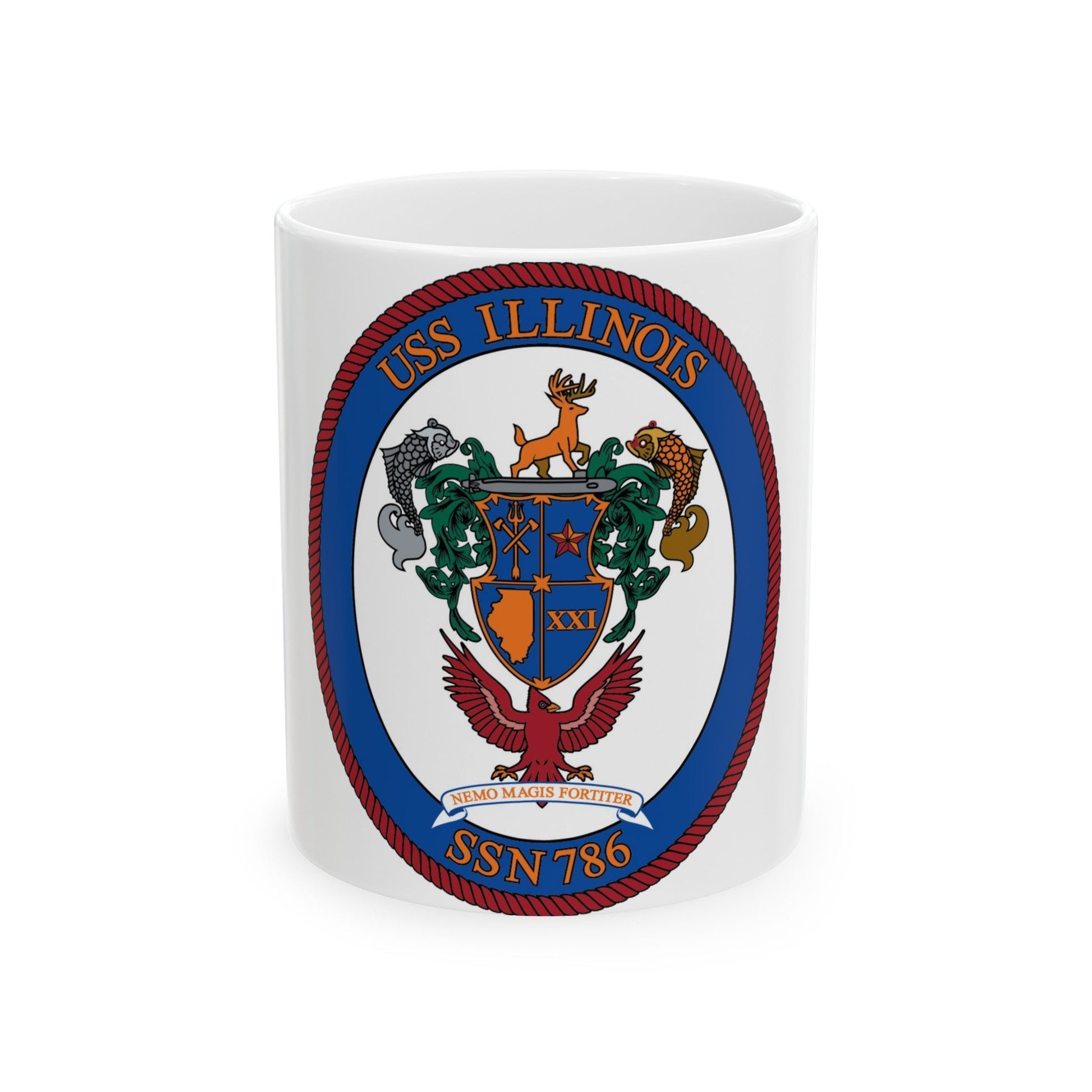 USS Illinois 786 (U.S. Navy) White Coffee Mug-11oz-The Sticker Space