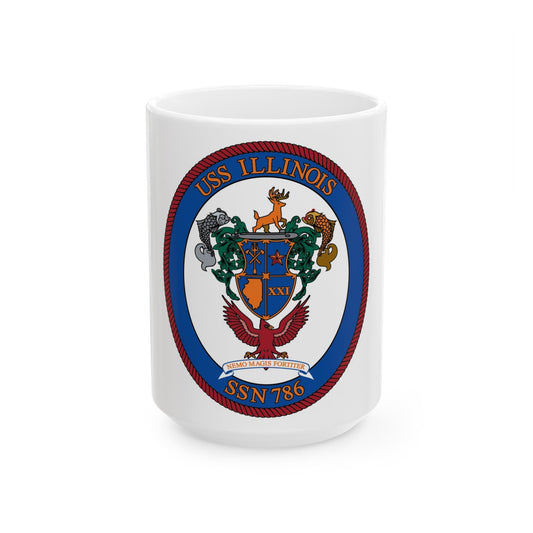 USS Illinois 786 (U.S. Navy) White Coffee Mug-15oz-The Sticker Space