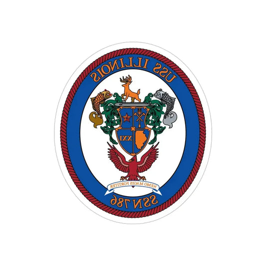 USS Illinois 786 (U.S. Navy) REVERSE PRINT Transparent Die-Cut STICKER 6 Inch Die-Cut Transparent - The Sticker Space