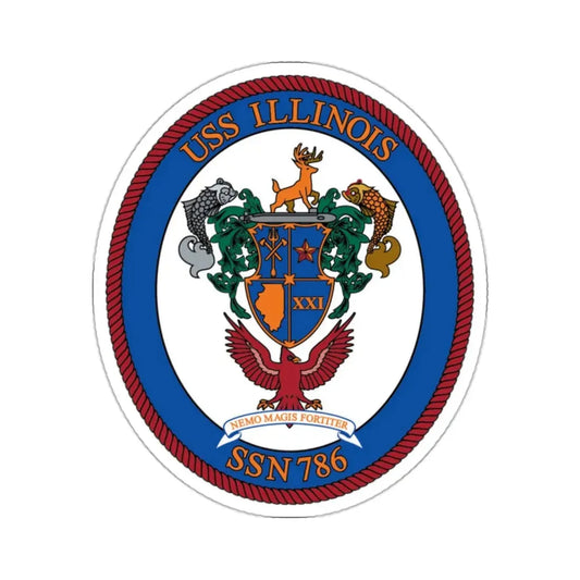USS Illinois 786 (U.S. Navy) STICKER Vinyl Kiss-Cut Decal 2 Inch White - The Sticker Space