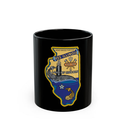 USS Illinois SSN 786 v2 (U.S. Navy) Black Coffee Mug-11oz-The Sticker Space