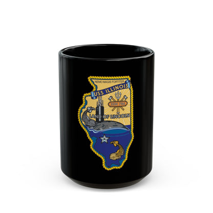 USS Illinois SSN 786 v2 (U.S. Navy) Black Coffee Mug-15oz-The Sticker Space