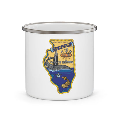 USS Illinois SSN 786 v2 (U.S. Navy) Enamel Mug 12oz-12oz-The Sticker Space