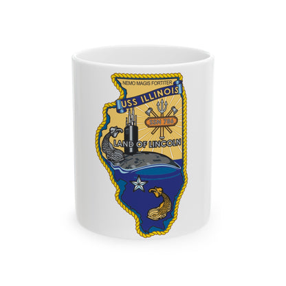 USS Illinois SSN 786 v2 (U.S. Navy) White Coffee Mug-11oz-The Sticker Space