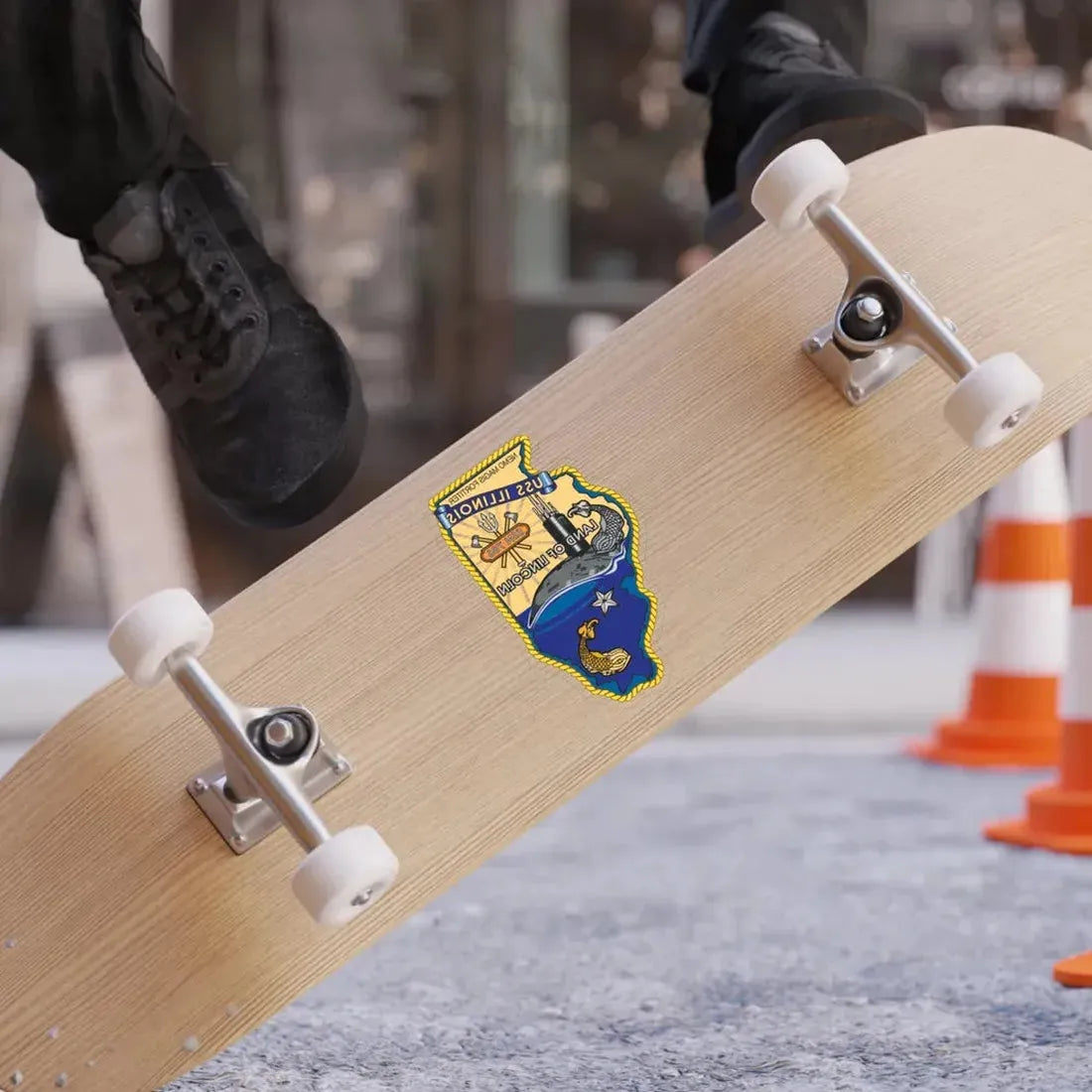 USS Illinois SSN 786 v2 (U.S. Navy) REVERSE PRINT Transparent Die-Cut STICKER - The Sticker Space