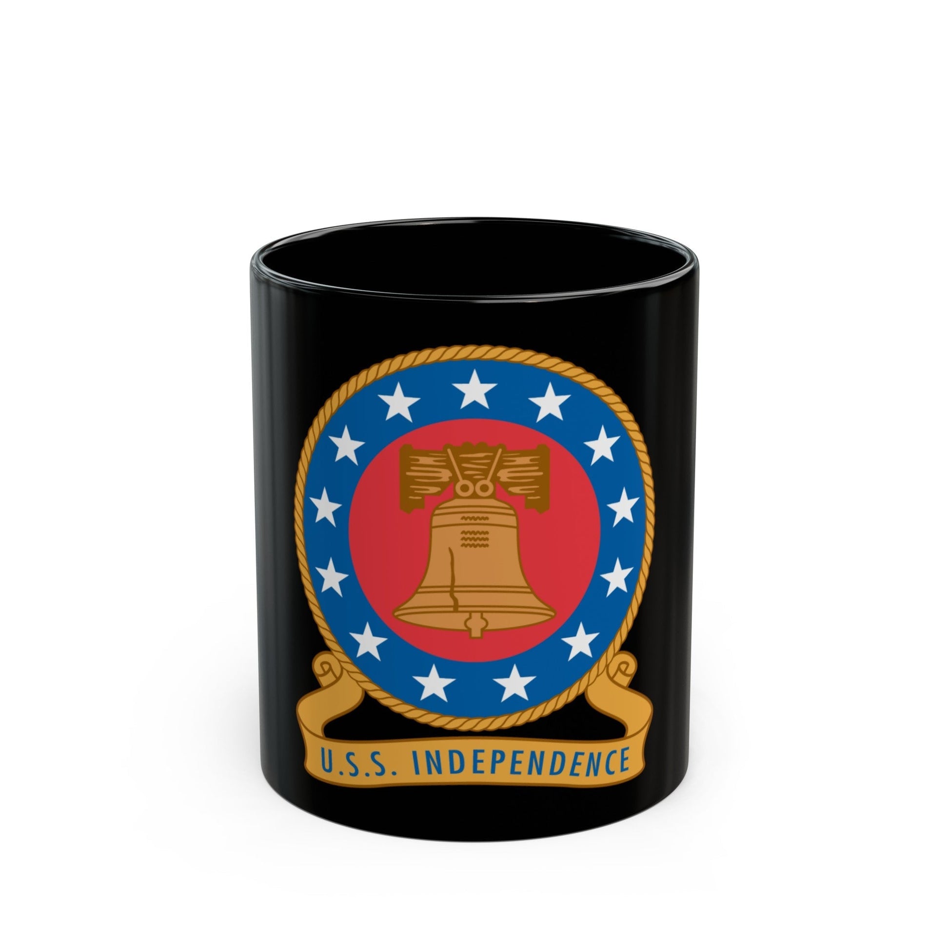 USS Independence (U.S. Navy) Black Coffee Mug-11oz-The Sticker Space