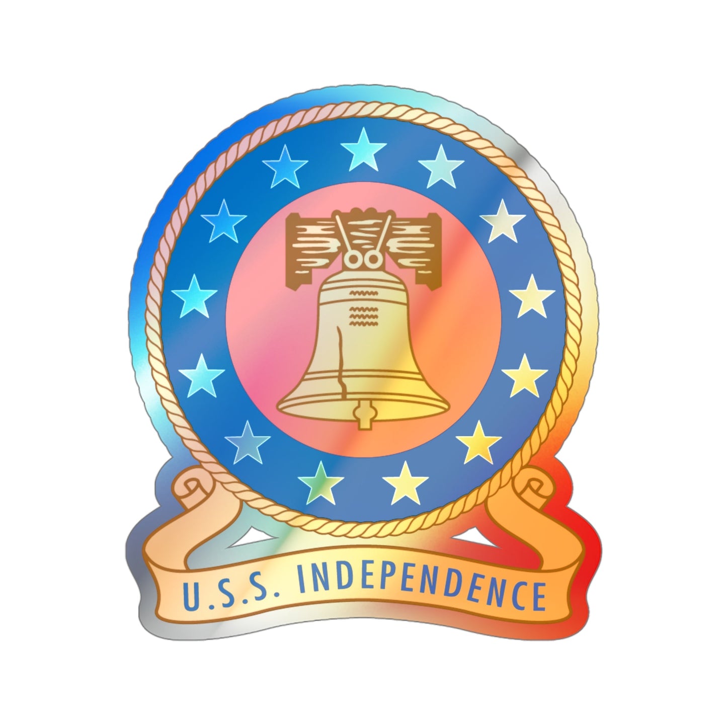 USS Independence (U.S. Navy) Holographic STICKER Die-Cut Vinyl Decal-4 Inch-The Sticker Space