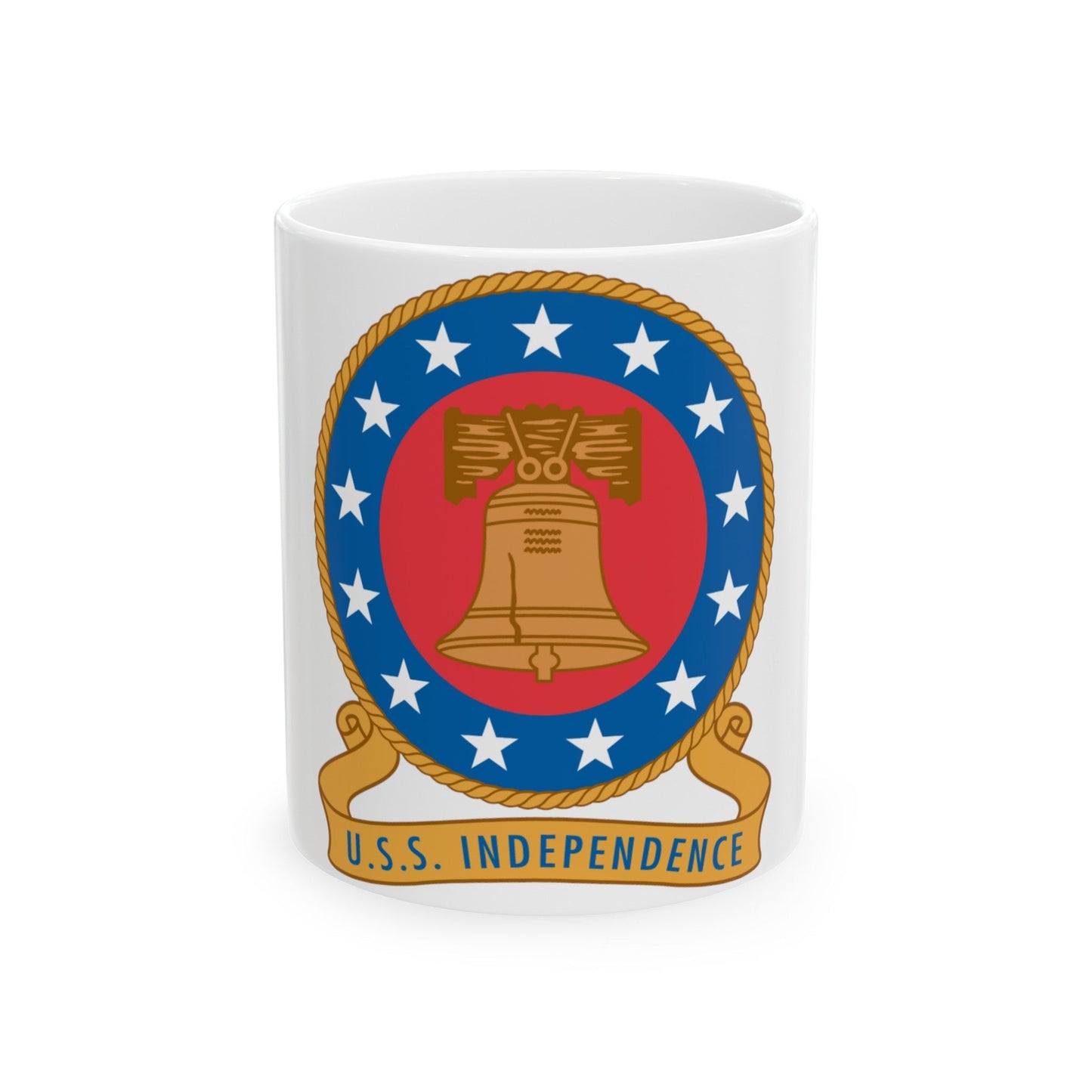 USS Independence (U.S. Navy) White Coffee Mug-11oz-The Sticker Space