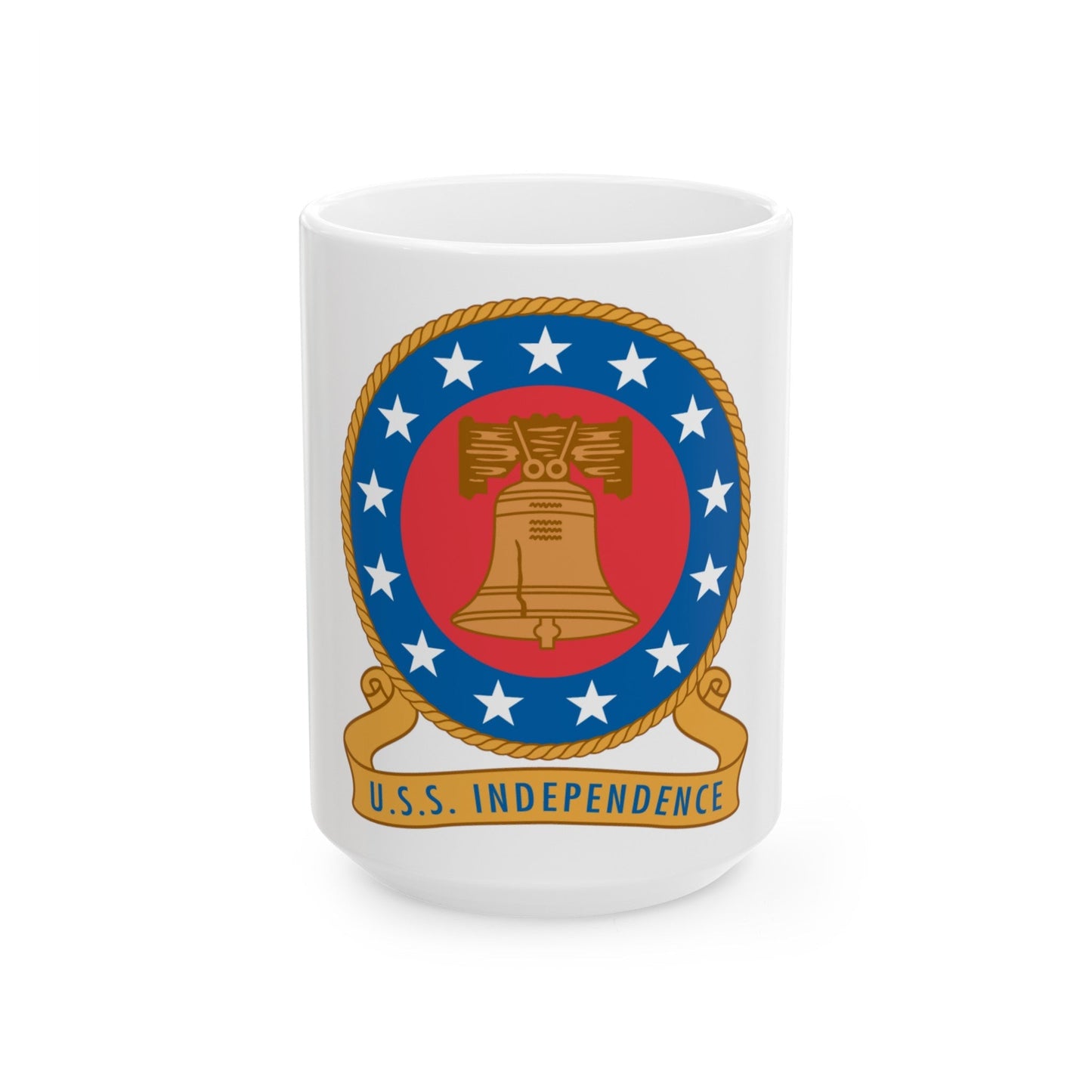 USS Independence (U.S. Navy) White Coffee Mug-15oz-The Sticker Space