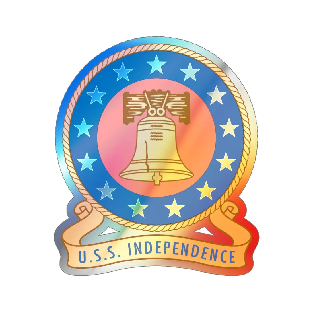 USS Independence (U.S. Navy) Holographic STICKER Die-Cut Vinyl Decal 6 Inch Holographic - The Sticker Space