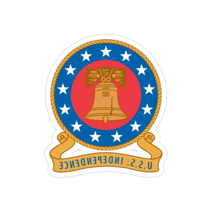 USS Independence (U.S. Navy) REVERSE PRINT Transparent Die-Cut STICKER 2 Inch Die-Cut Transparent - The Sticker Space