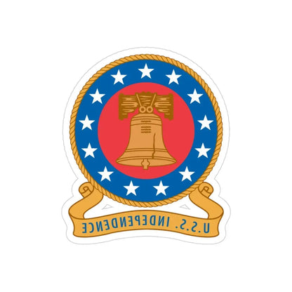 USS Independence (U.S. Navy) REVERSE PRINT Transparent Die-Cut STICKER 3 Inch Die-Cut Transparent - The Sticker Space