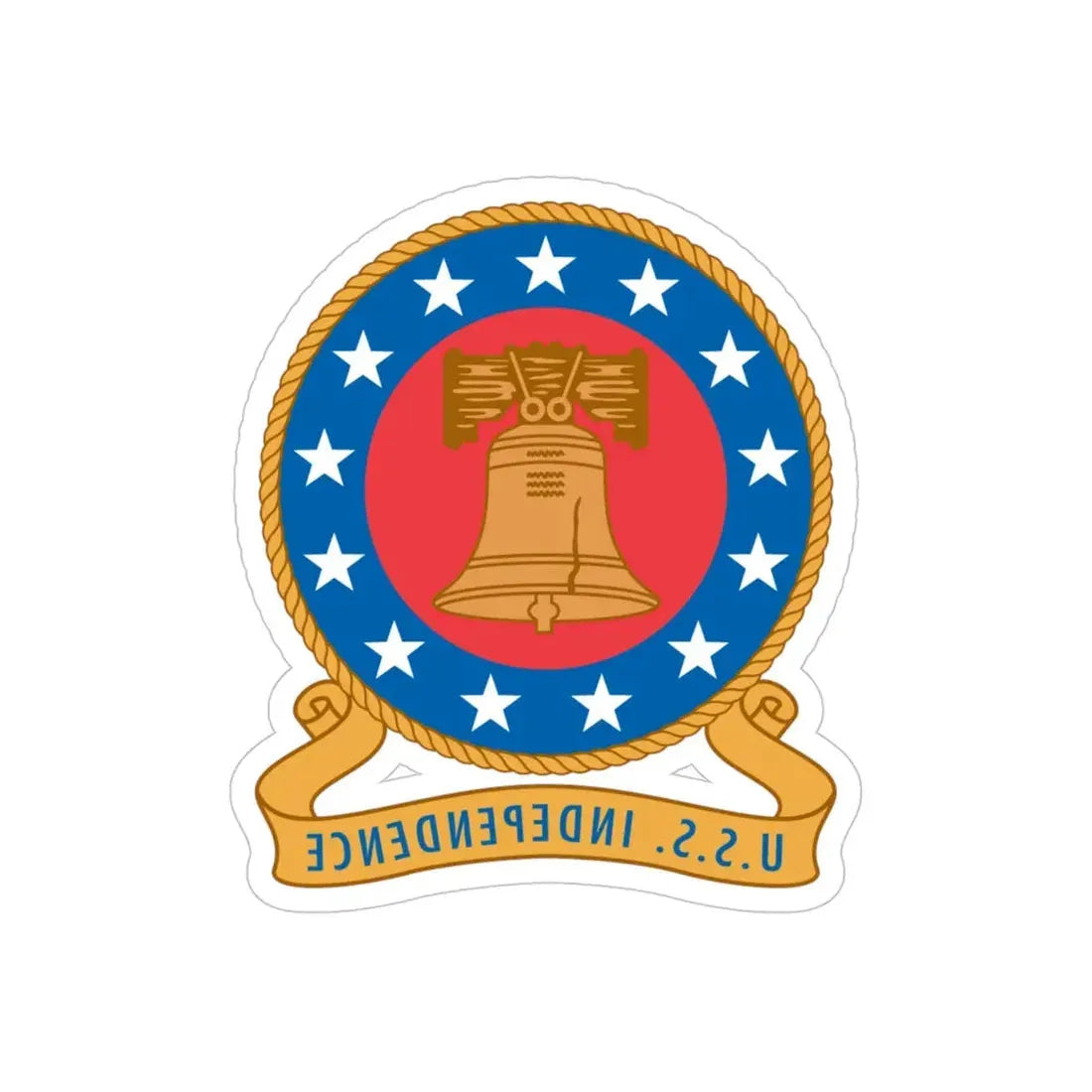 USS Independence (U.S. Navy) REVERSE PRINT Transparent Die-Cut STICKER 4 Inch Die-Cut Transparent - The Sticker Space