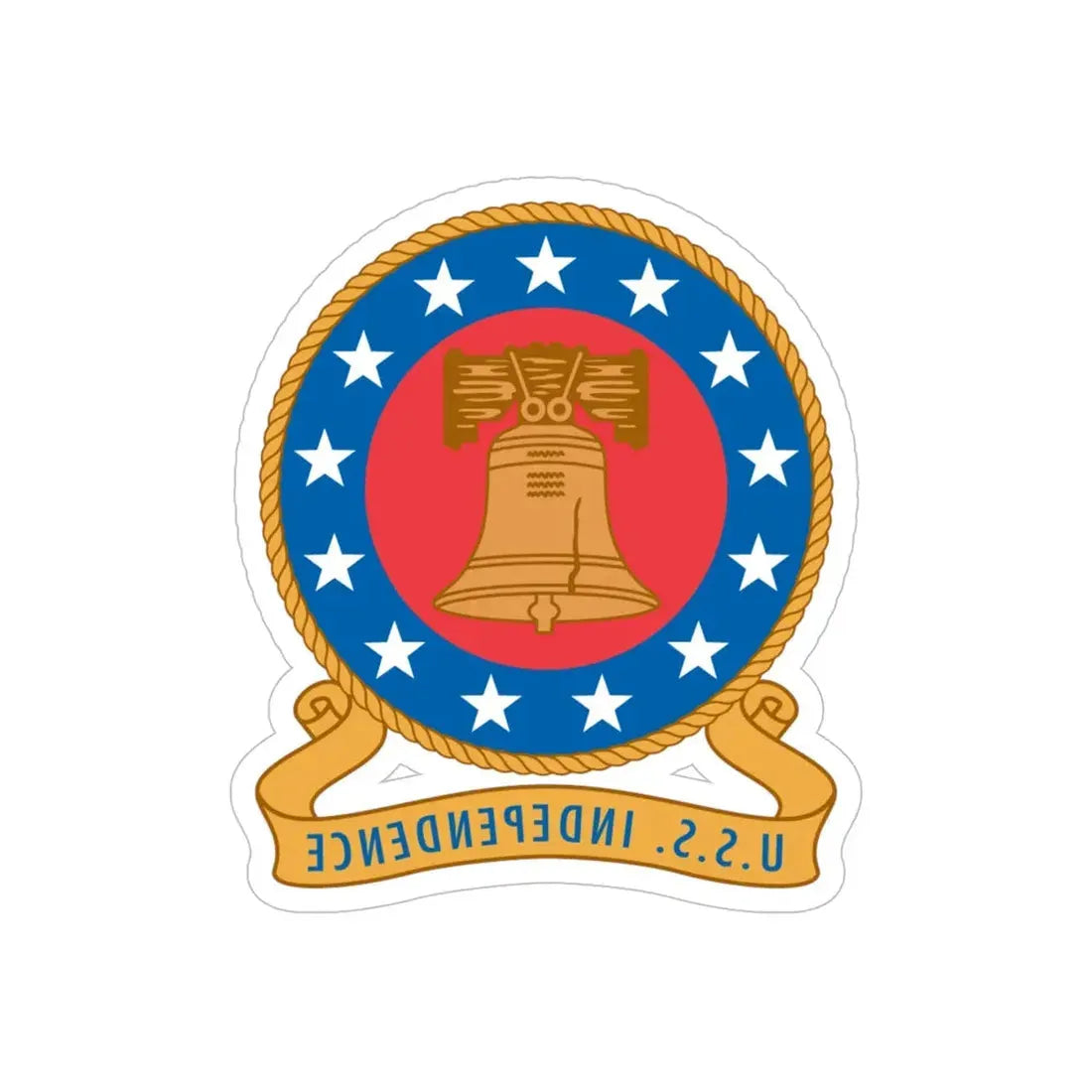 USS Independence (U.S. Navy) REVERSE PRINT Transparent Die-Cut STICKER 5 Inch Die-Cut Transparent - The Sticker Space