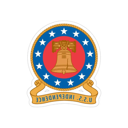 USS Independence (U.S. Navy) REVERSE PRINT Transparent Die-Cut STICKER 5 Inch Die-Cut Transparent - The Sticker Space