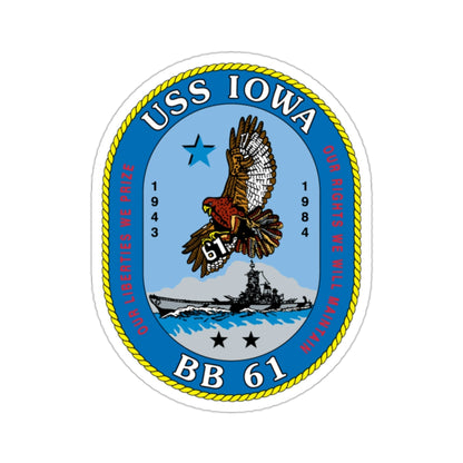 USS Iowa BB 61 (U.S. Navy) STICKER Vinyl Die-Cut Decal-2 Inch-The Sticker Space