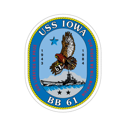 USS Iowa BB 61 (U.S. Navy) STICKER Vinyl Die-Cut Decal-5 Inch-The Sticker Space