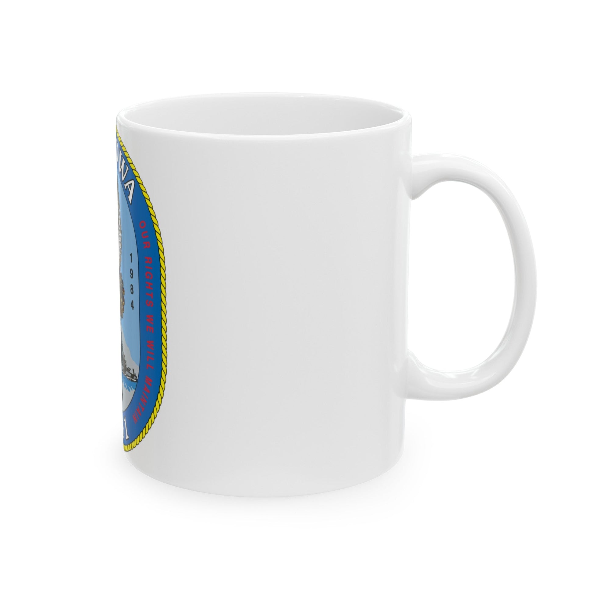 USS Iowa BB 61 (U.S. Navy) White Coffee Mug-The Sticker Space