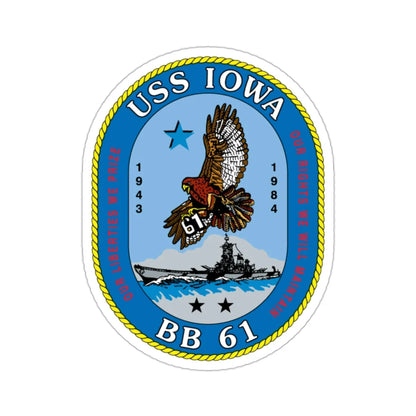 USS Iowa BB 61 (U.S. Navy) STICKER Vinyl Die-Cut Decal 2 Inch - The Sticker Space