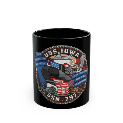 USS IOWA SSN 797 (U.S. Navy) Black Coffee Mug-11oz-The Sticker Space