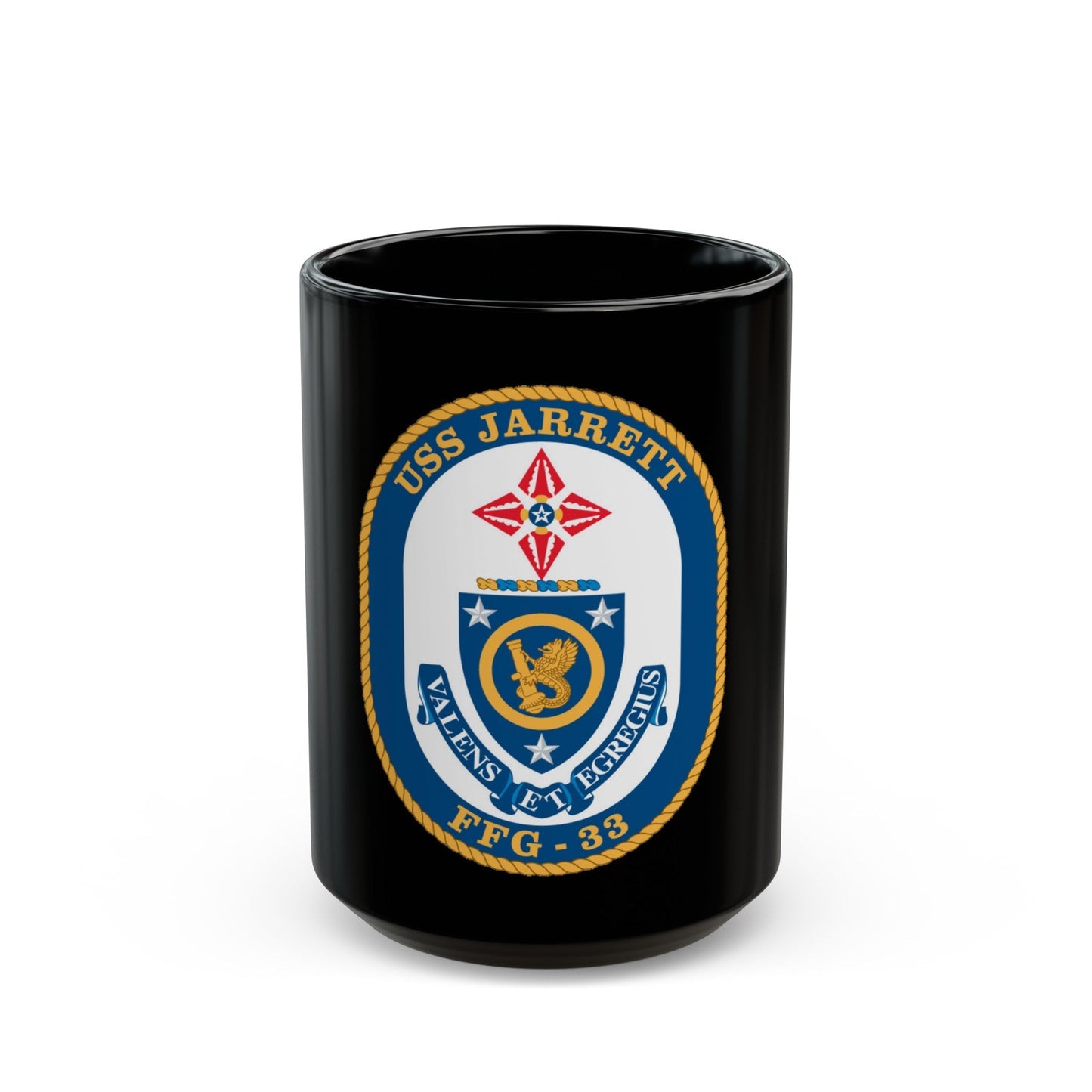 USS Jarrett FFG 33 (U.S. Navy) Black Coffee Mug-15oz-The Sticker Space