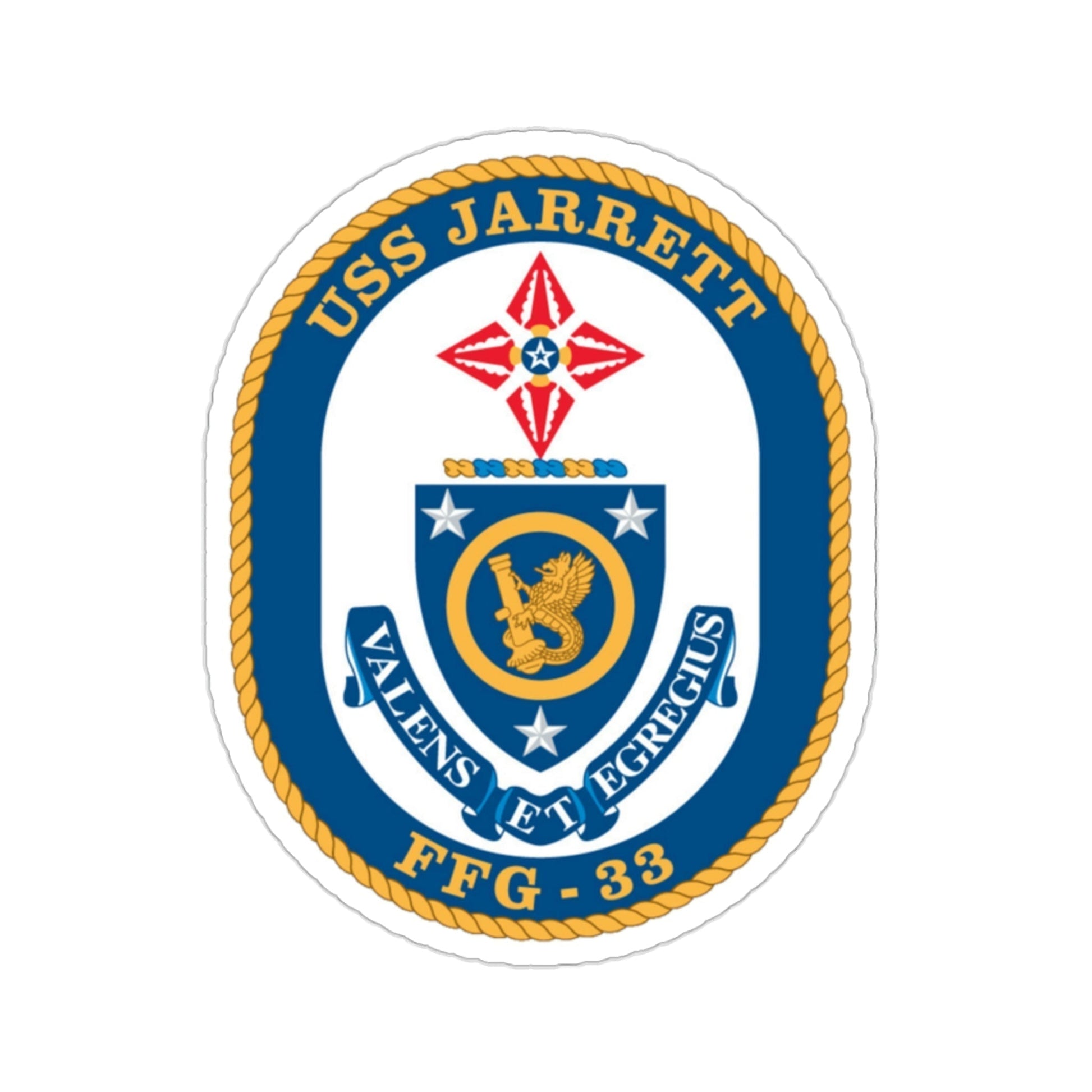 USS Jarrett FFG 33 (U.S. Navy) STICKER Vinyl Die-Cut Decal-2 Inch-The Sticker Space