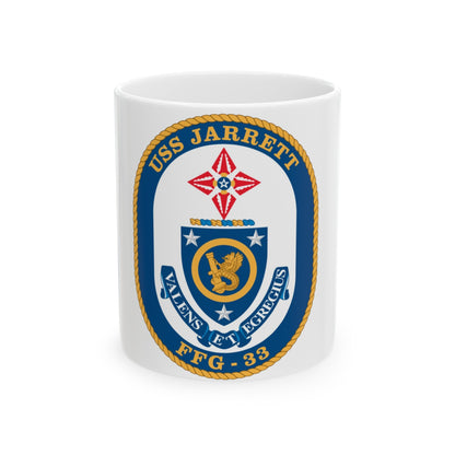 USS Jarrett FFG 33 (U.S. Navy) White Coffee Mug-11oz-The Sticker Space