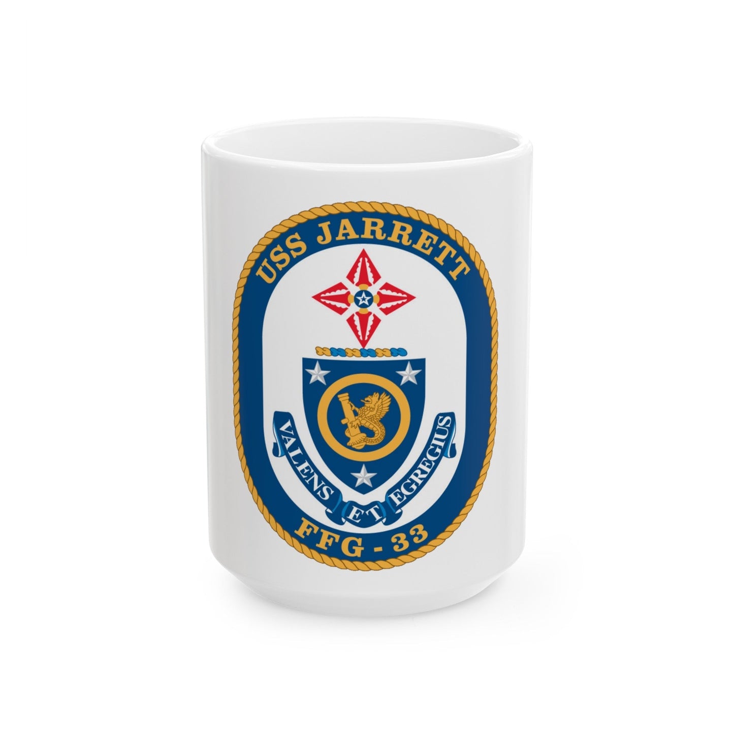 USS Jarrett FFG 33 (U.S. Navy) White Coffee Mug-15oz-The Sticker Space