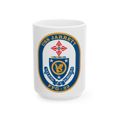 USS Jarrett FFG 33 (U.S. Navy) White Coffee Mug-15oz-The Sticker Space