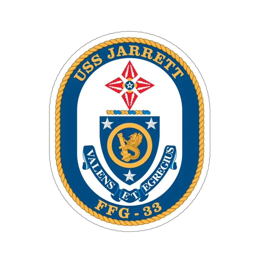 USS Jarrett FFG 33 (U.S. Navy) STICKER Vinyl Die-Cut Decal 6 Inch - The Sticker Space