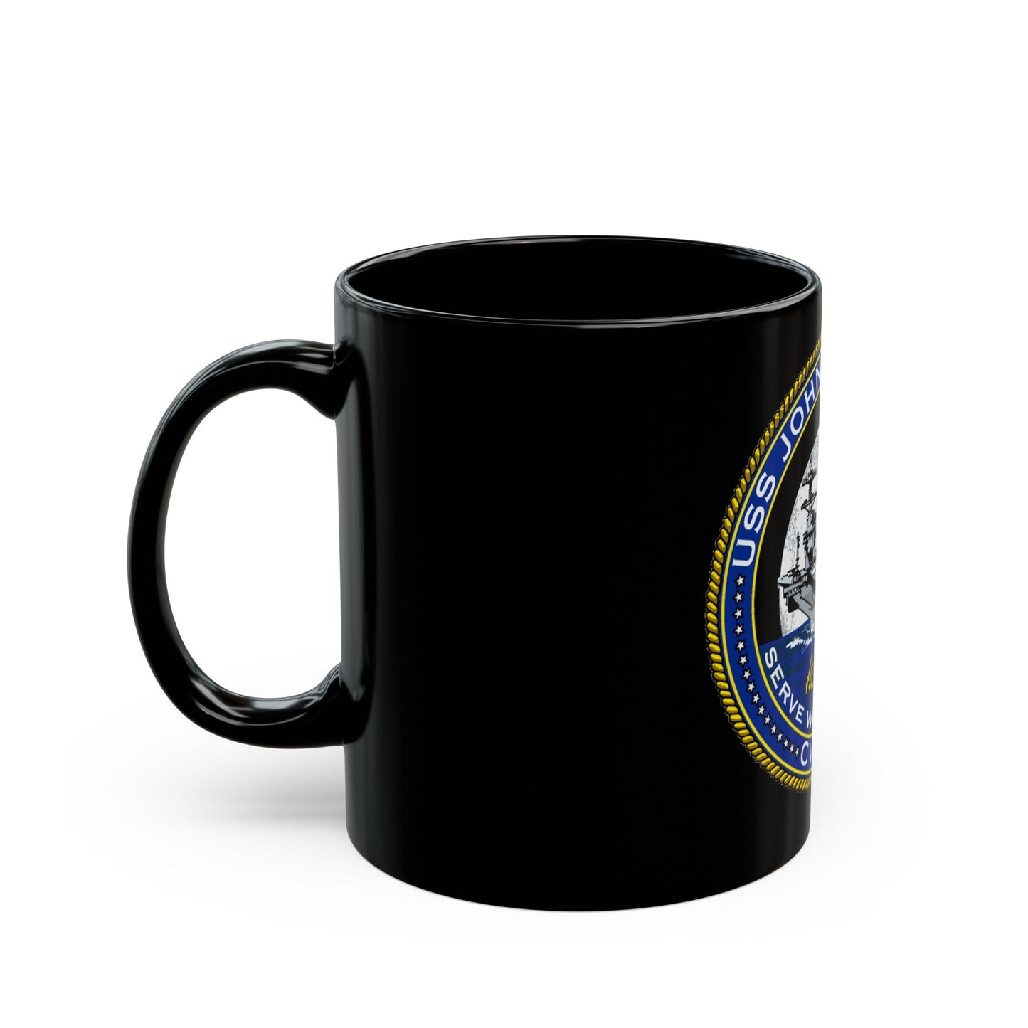 USS JOHN F KENNEDY CVN 79 (U.S. Navy) Black Coffee Mug-The Sticker Space