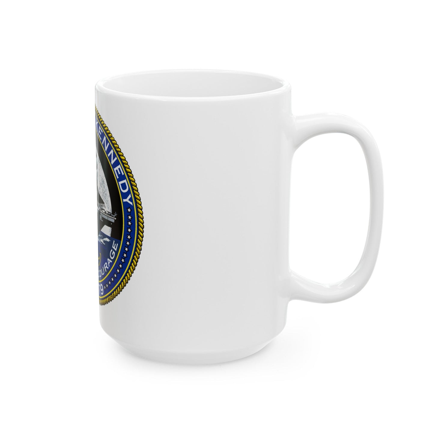 USS JOHN F KENNEDY CVN 79 (U.S. Navy) White Coffee Mug-The Sticker Space