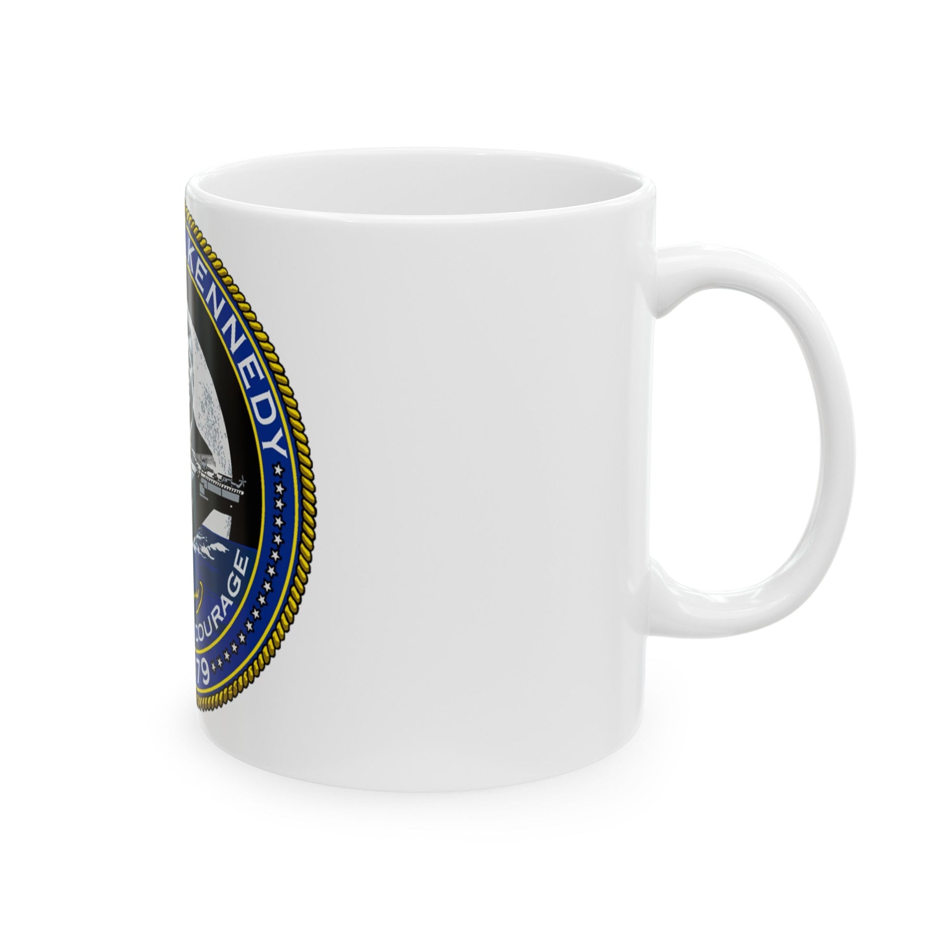 USS JOHN F KENNEDY CVN 79 (U.S. Navy) White Coffee Mug-The Sticker Space