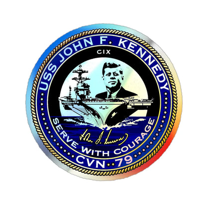 USS JOHN F KENNEDY CVN 79 (U.S. Navy) Holographic STICKER Die-Cut Vinyl Decal 2 Inch Holographic - The Sticker Space