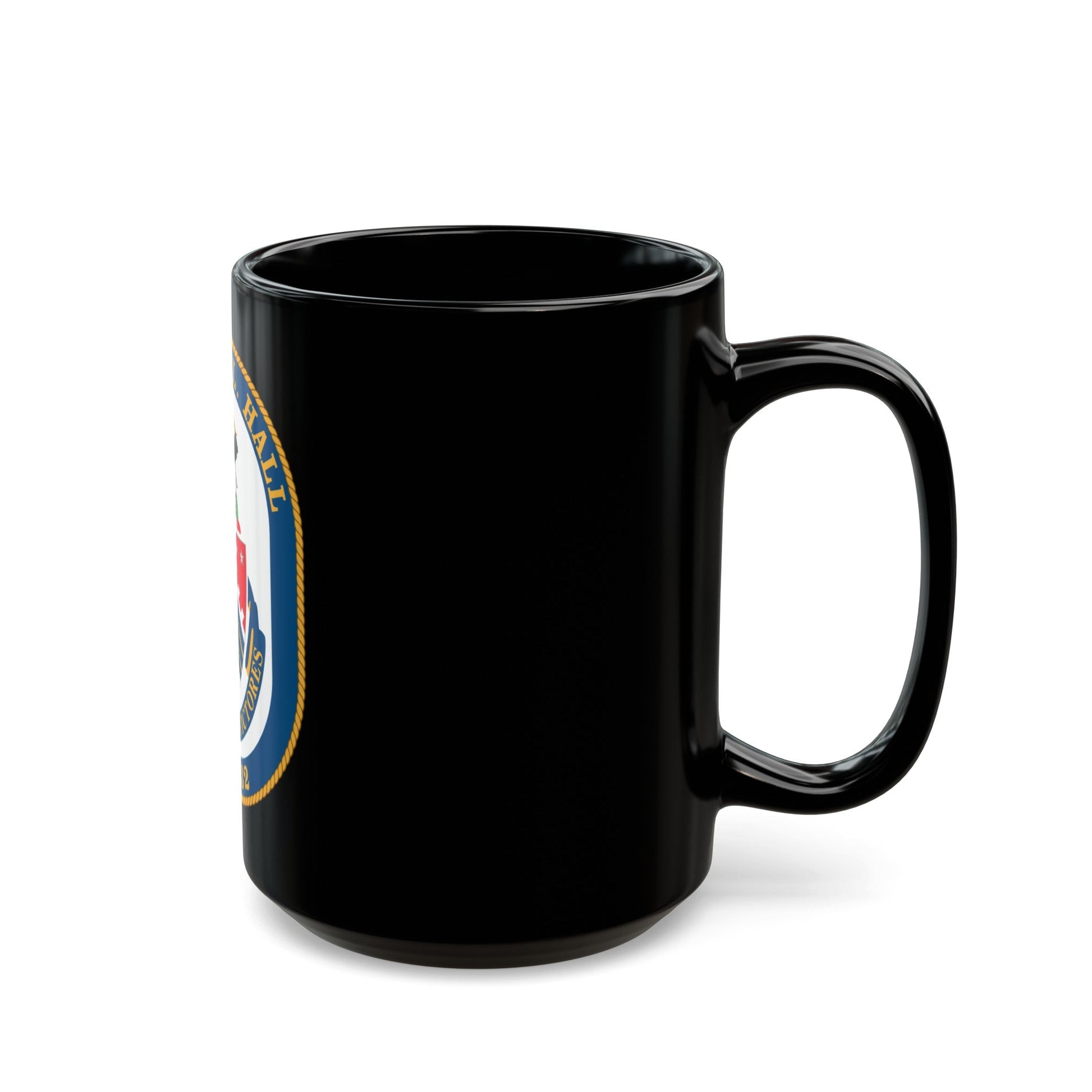 USS John L Hall FFG 32 (U.S. Navy) Black Coffee Mug-The Sticker Space