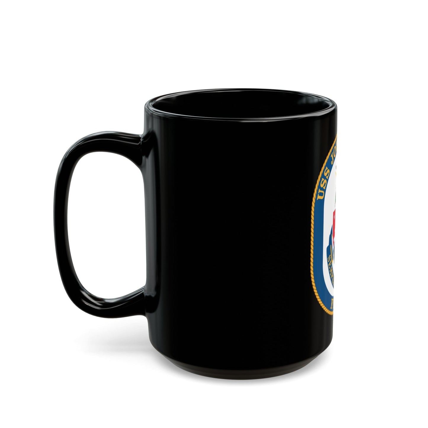 USS John L Hall FFG 32 (U.S. Navy) Black Coffee Mug-The Sticker Space