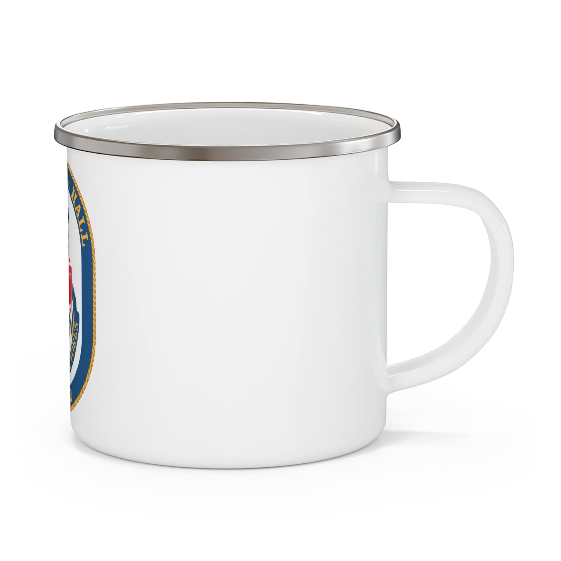 USS John L Hall FFG 32 (U.S. Navy) Enamel Mug 12oz-12oz-The Sticker Space