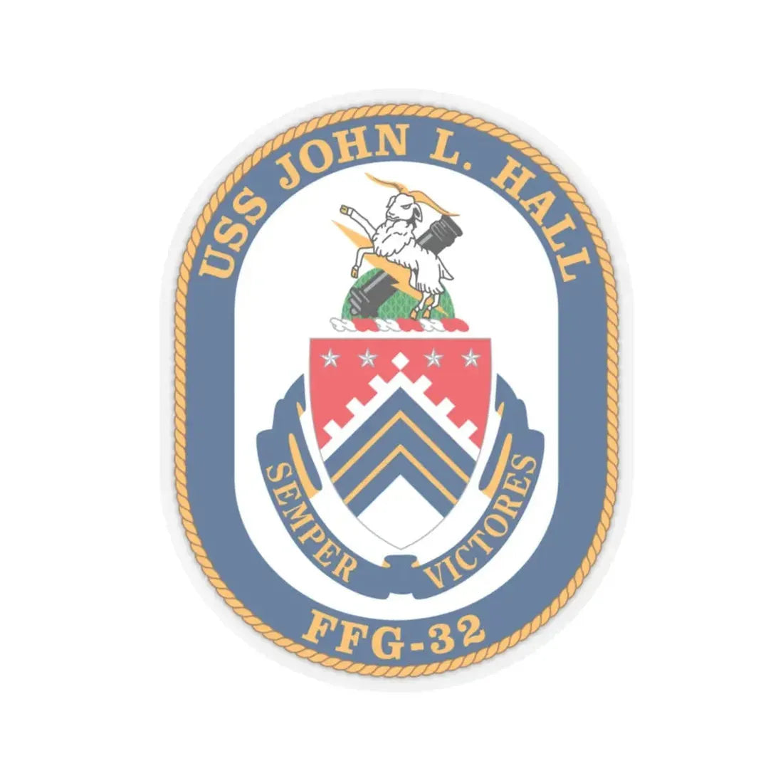 USS John L Hall FFG 32 (U.S. Navy) STICKER Vinyl Kiss-Cut Decal 6 Inch Transparent - The Sticker Space