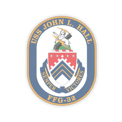 USS John L Hall FFG 32 (U.S. Navy) STICKER Vinyl Kiss-Cut Decal 6 Inch Transparent - The Sticker Space